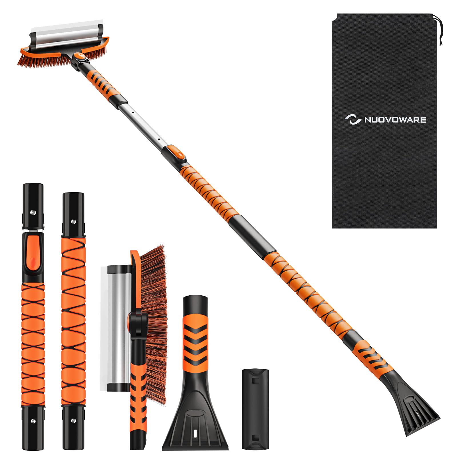 Photo 1 of *MISSING PARTS*
Nuovoware 60" Ice Scraper and Extendable Snow Brush for Car Windshield, 5 in 1 Adjustable Snow Removal Tools with 270° Pivoting Brush Head for Car Auto Truck SUV, Orange