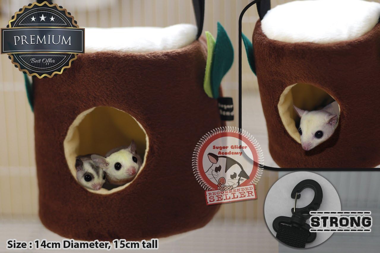 SGA Sugar Glider Cute PREMIUM Bed Pouch, also for Mouse Squirrel Hamster (+Bonus Keychain & Sticker)