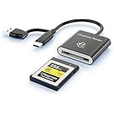 CFexpress Type B Card Reader with USB 3.2 (Gen 2) 10Gbps, USB-C&amp;USB-A 2-in-1 Type B CFexpress Adapter, Compatible with Windows/Mac/Linux/Android, for iPhone 17/16/15, Laptops, Tablets, Smartphones