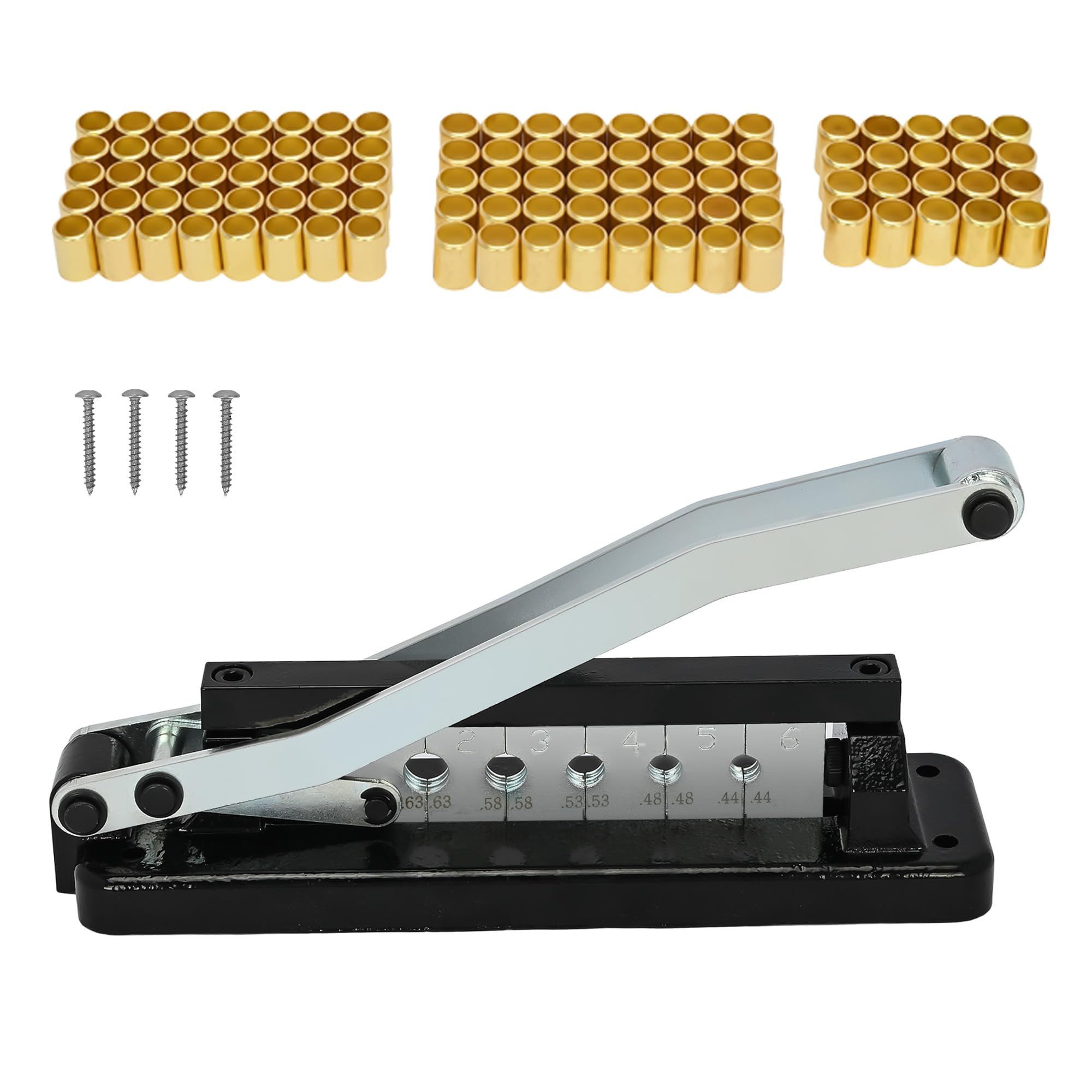 Photo 1 of Heavy Duty Bench Hose Crimper Kit, Air Hose Crimping Tool with 100 Ferrules-40pk 0.593" ID & 0.625" ID and 20pk 0.656" ID for 1/4, 5/16, 3/8 Inch PVC Rubber Hoses, Air Hose,Torch Hose Repair Kit