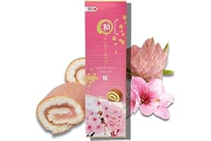 ペンギン Wagokoroll Castella Roll Cake, Sakura (Cherry Blossom) Flavor - Authentic Japanese Confectionery, Asian Sweets, Made in Japan by Penguin, 200g (Pack of 1, Sakura)