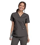 Landau Essentials Relaxed Fit 4-Pocket V-Neck Scrub