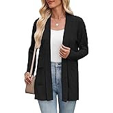 Zeagoo Women's Lightweight Cardigan Sweaters Open Front Long Sleeve Casual Loose Thin Cardigans with Pockets 2025