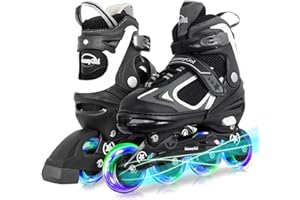 MammyGol Adjustable Inline Skates for Kids, Boys Blades Skate Girls with Light up Wheels