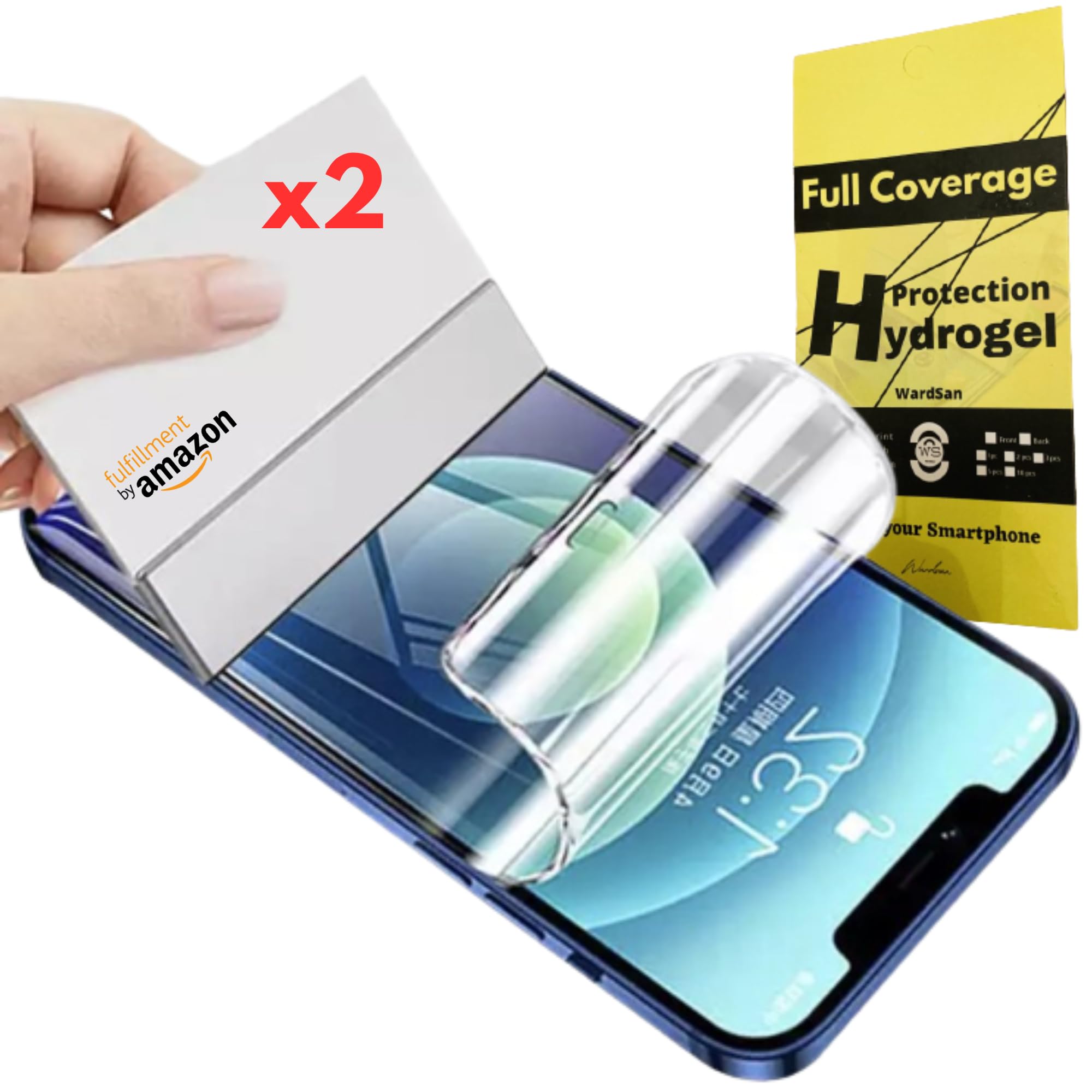 WardSan [Pack of 2 for IPHONE 11 PRO MAX/XS MAX 6.5 Inches - Hydrogel Screen Protector – HD Clear Flexible TPU Film | Soft Gel Protective, Anti-Scratch & Case Friendly (Not Tempered Glass)