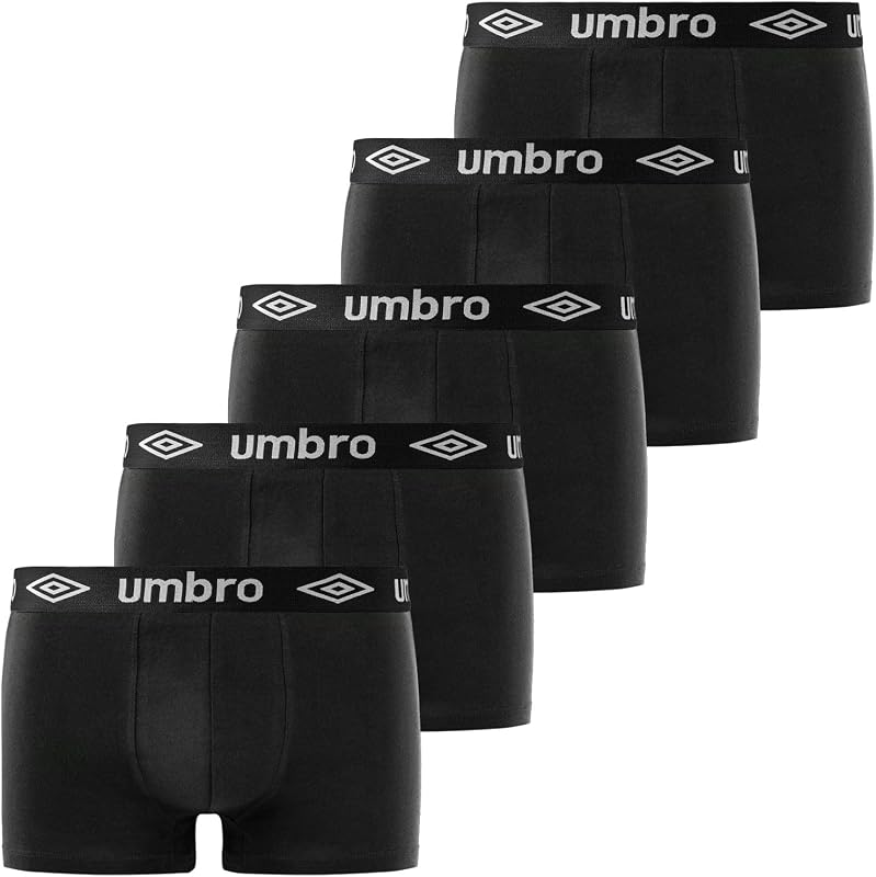 Boxershorts Herren 100% Baumwolle, 5er-Pack, Schwarz CLA (M)