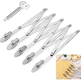 5 Wheel Pastry Cutter, Stainless Steel Pizza Slicer, Expandable Dough Cutter, Multi-Round Pastry Knife, Baking Cutter Roller Cookie Ravioli Cutter Wheel Divider