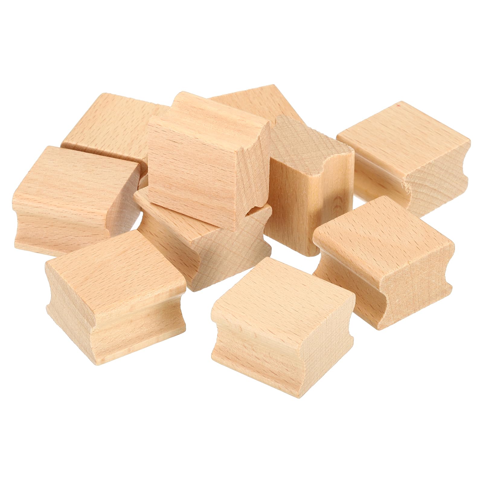 PATIKIL 30x30mm Blank Wood Rubber Stamp Mounts, 20 Pack Wooden Rubber Handle Hard Wooden Blocks for Stamp Making DIY Crafting Style 2, Brown