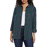 GAP Fall Outfits Women Fashion Cotton Plaid Flannel Button Up Long Sleeve Shirts Collared 2024 Casual Work Tops