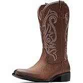 TruVeld Mens Cowboy Boots with Pointed Toe Retro Western Style and Embroidery Botas Vaqueras para Hombre