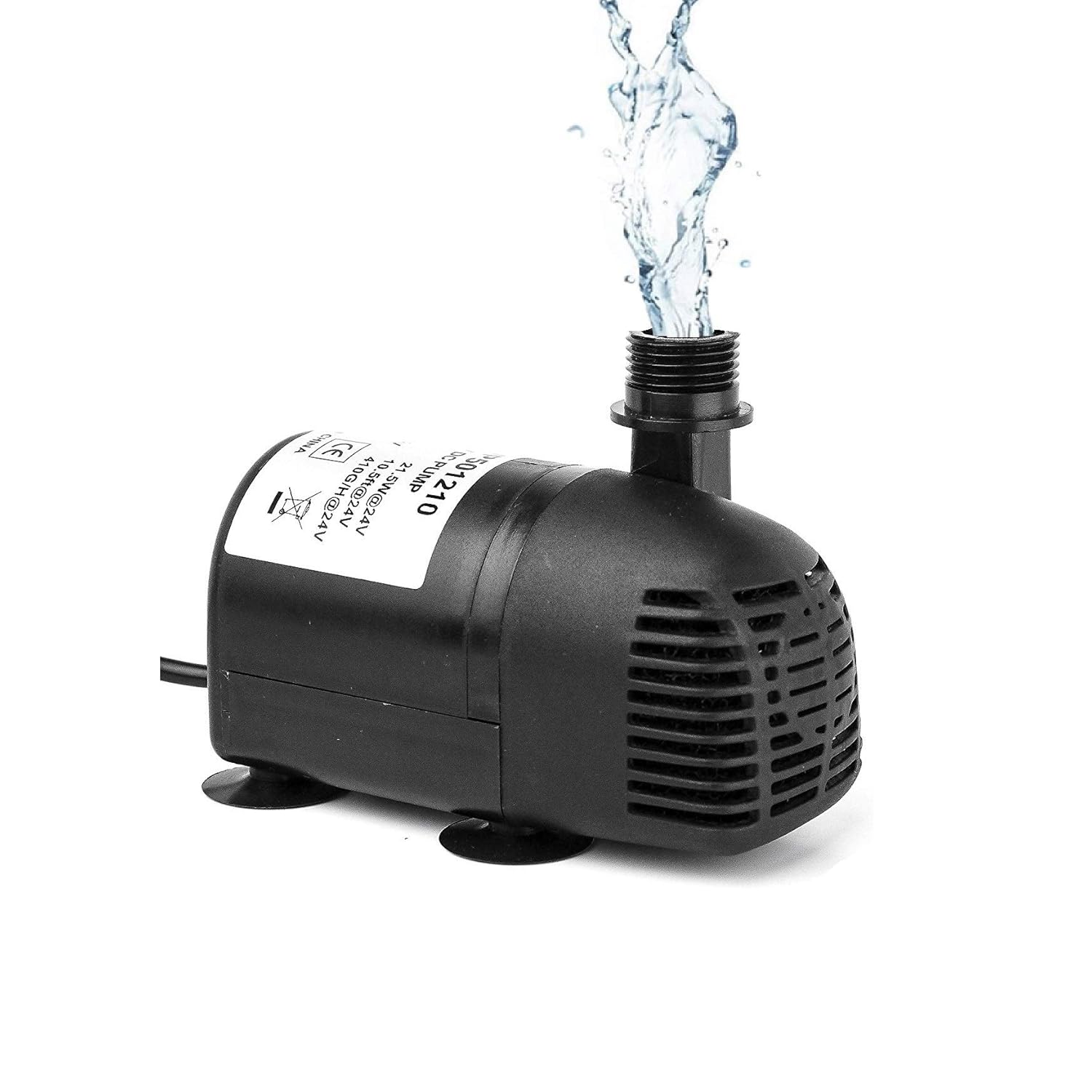 AEO 12V - 24V DC Brushless Submersible Water Pump, 410GPH, for Solar Fountain, Fish Pond, and Aquarium