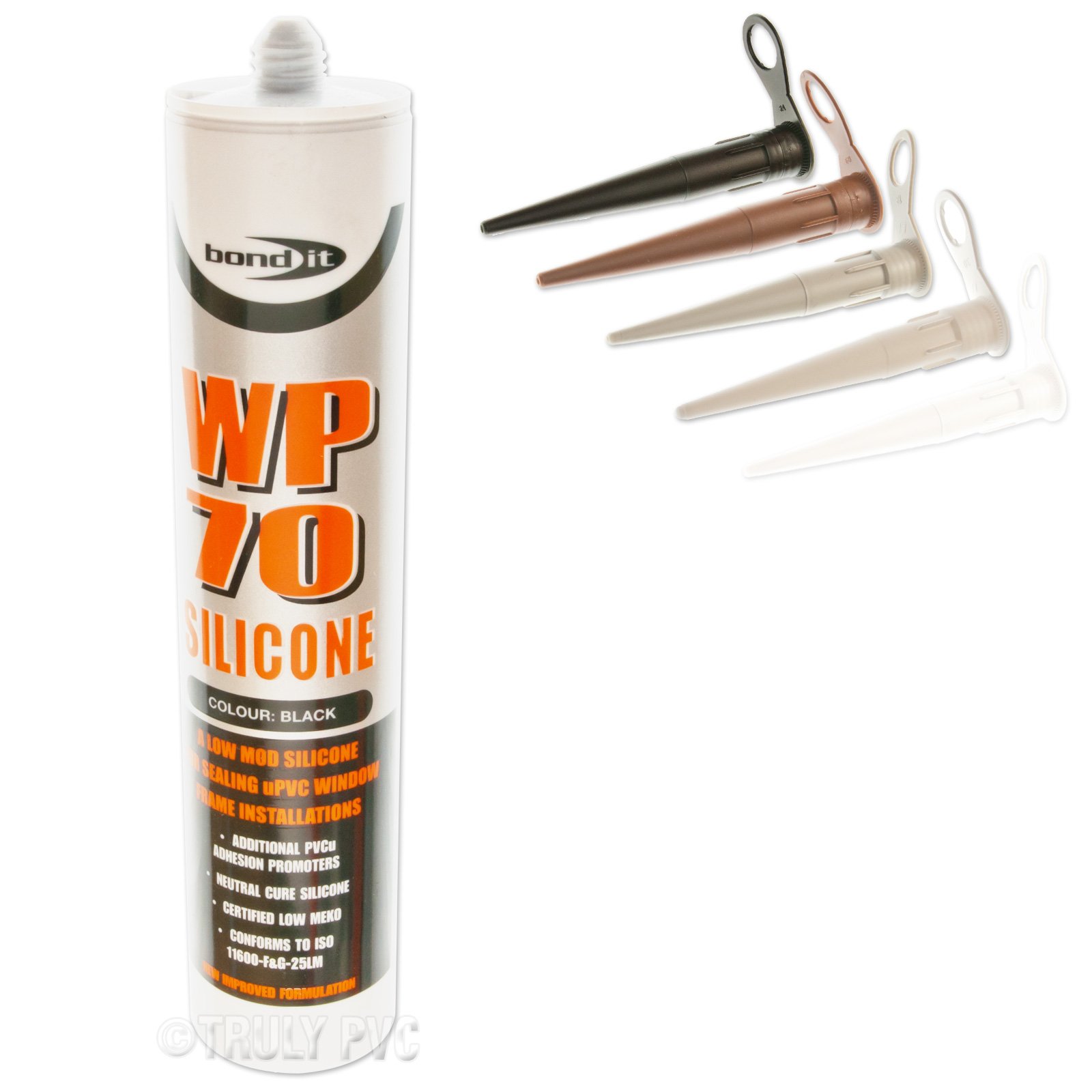 1x Bond It Transparent WP70 Neutral Cure Silicone Sealant for External Wood, Aluminium and uPVC Door and Window Frames