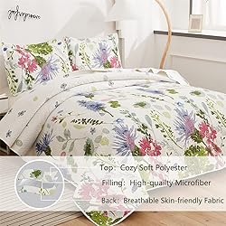 Lightweight Thin Multicolor Botanical Bedspread