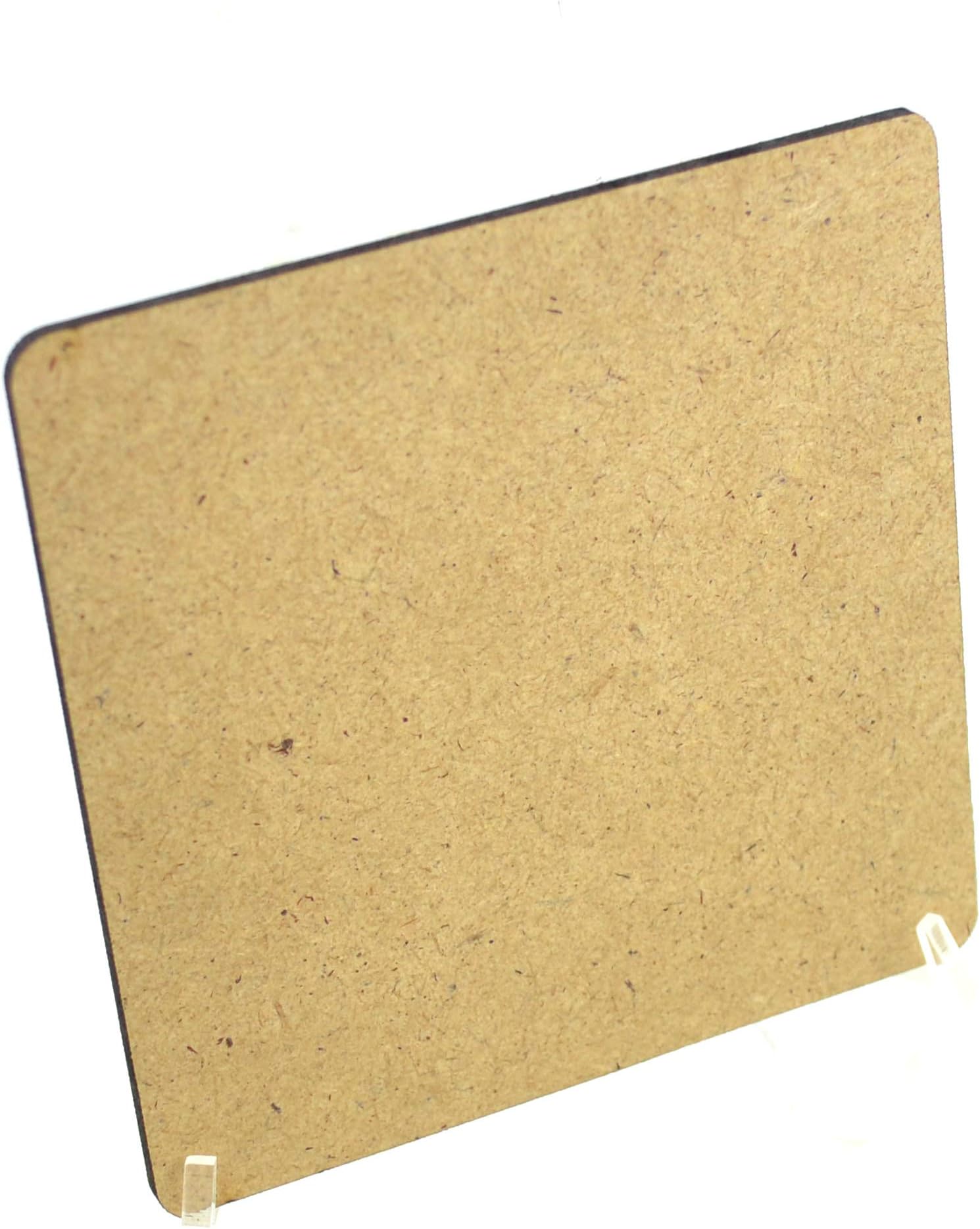 10 x MDF Wooden Square Shapes, Plain Wood Craft Tags 100mm (10cm)