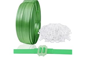 NewAnRan Premium Plastic Strapping Kit, 1/2" x 500' Polypropylene Straps & 100 Buckles, Green