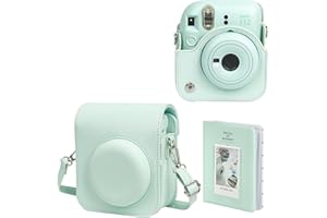 WOGOZAN Protective Case for Fujifilm Instax Mini 12 Instant Camera -with Light-Sensitive Holes, Lower Right Lens Fit, Specially Designed for Mini 12 Camera (Mint Green)
