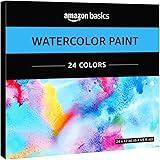 Amazon Basics Watercolor Paint Set Tubes, 24 Colors, Assorted