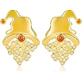 Christmas Earrings for Women Dainty Fun Statement Xmas Jewelry Gifts Silver Gold Plated Cute Christmas Tree Jingle Bell Santa Claus HOHOHO HAPPY Letter Drop Stud Earring for Women