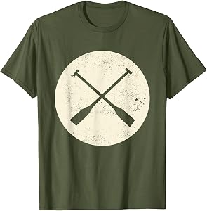 Retro Vintage Canoe Paddles Crossing - Canoe & Kayaking T-Shirt
