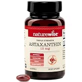 NatureWise Triple Strength Astaxanthin 12mg with AstaReal&reg; - Vegan Antioxidant Supplement with Organic Coconut Oil - NSF Certified Gluten Free, 60 Softgels[60 Day Supply]