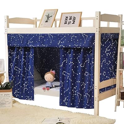 Buy Printed Bunk Bed Curtain Dormitory Blackout Curtain Single Bed Tent Curtain Student Cloth Shading Canopy Spread Curtain Mosquito Net Student Sleep Privacy Protection Net Bunk Bed Screen Online In Indonesia B08vd68dtr