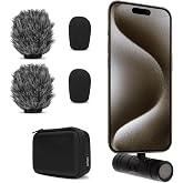 Movo DoubleMic-UC USB-C Shotgun Mic for iPhone 15, 16 and 17, Dual Capsule | Two-sided directional condenser mic records front and back at once for interviews, vlogs and podcasts, with headphone out