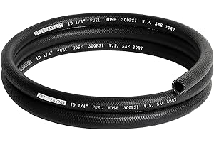 EVIL ENERGY 1/4 Fuel Hose Line Push Lock NBR Rubber SAE 30R7 5FT 300PSI