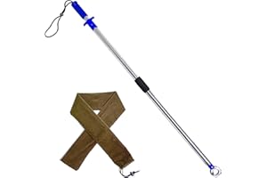 FAIRILAND Heavy-Duty Fish Gripper – Extra-Long Stainless Steel Grabber with Non-Slip Handle, Wrist Lanyard & Storage Bag for Secure Fish Handling in Freshwater & Saltwater