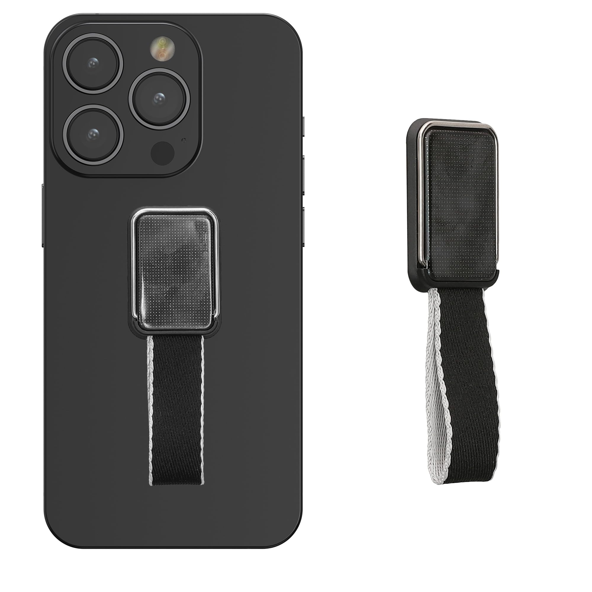 kwmobile Universal Magnetic Finger Holder for Phone - Compatible with All Smartphones - Works with Magnetic Car Mount - Black