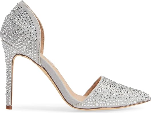 silver pointed toe pumps