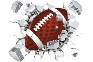 AUOCATTAIL Rugby Break Through Wall Sticker American Football Art Wall Sticker for Decorator Kids Boys Football Lovers and Players Room Decals 2 Sheets