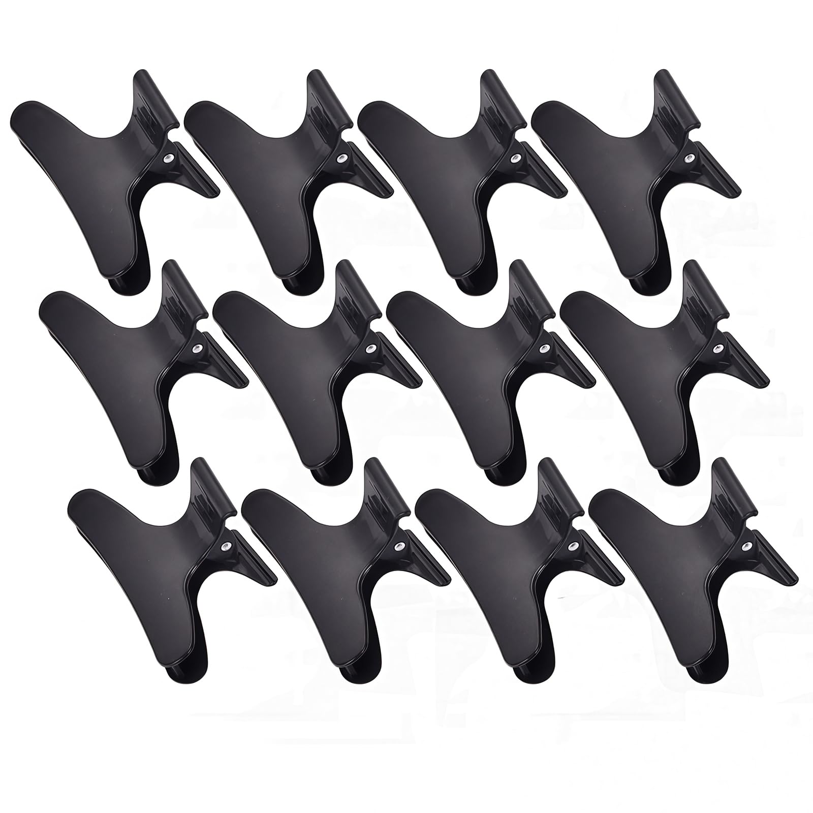 12 Black Hairdressers Butterfly Hair Style Styling Hair Clamps Salon Section Clips Clasps Claw Barrettes Hairdressing Salon Tool
