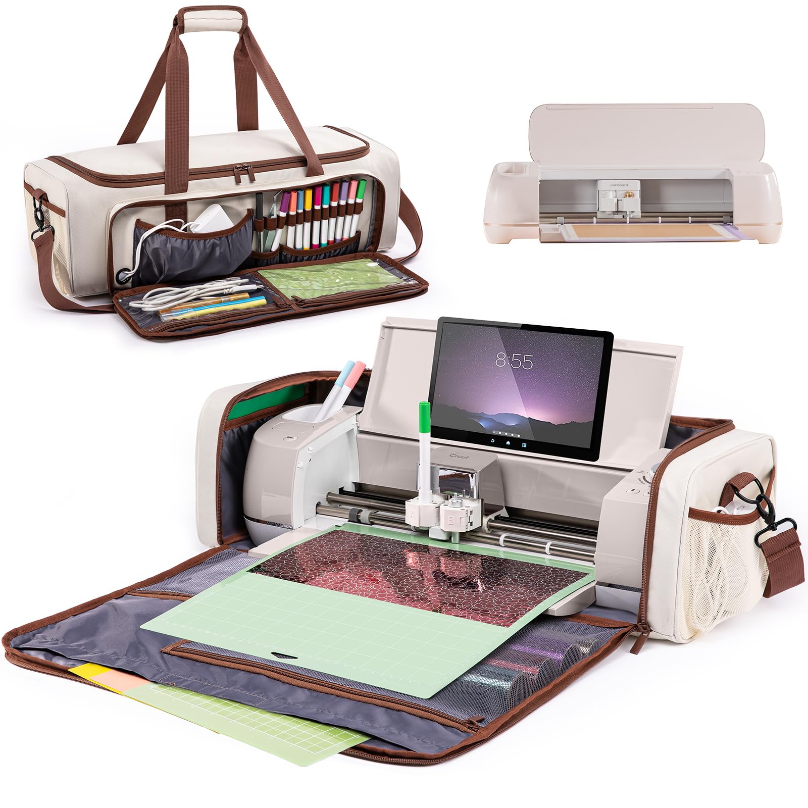 IMAGINING Carrying Case Bag for Cricut Maker 4, Maker 3, Explore 4, Explore 3, Explore Air 2, Large Opening Storage for Cricut Accessories and Suppliers