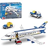 WINGIFT 510 Pcs City Passenger Airplane Building Set, 6 IN1 Plane Building Blocks Toys, STEM Aircraft Bricks with Shuttle Bus, Baggage Truck,Airplanes Model Toys Gifts for Adults Boys Girls Age 6-12+
