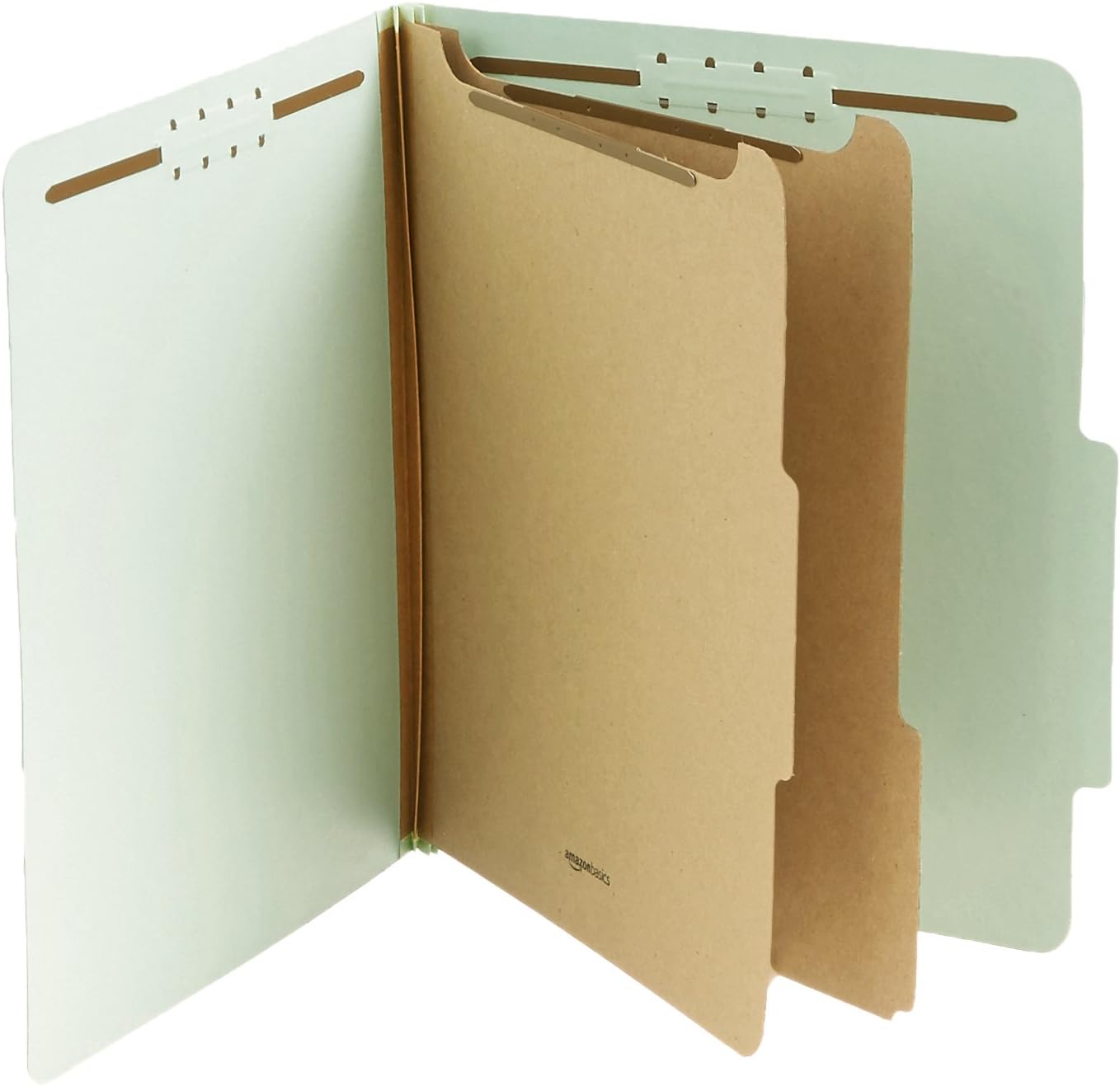  Basics Pressboard Classification File Folder with Fasteners, 2 Dividers, 2 Inch Expansion, Letter Size, Green, 10-Pack : Office Products