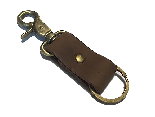 Key Holder For Belt Loop Genuine Brown Leather Keychain Cool For