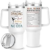 40oz Dance Teacher Cup Tumbler with Handle,Dance Teacher Gifts for Women from Student,Teacher Appreciation Gifts, Back to School Teacher Gifts for Teacher Birthday Thank You Gift for Teacher