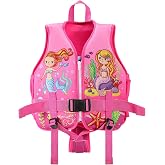 Jurmickey Toddler Swim Vest, Kids Swim Vest for Toddlers, Toddler Floaties 20-60 lbs with Adjustable Safety Strap, S-XL for 2-9 Years Old Boys and Girls