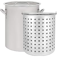 CONCORD 36 QT Stainless Steel Stock Pot w/ Basket. Heavy Kettle. Cookware for Boiling (36)