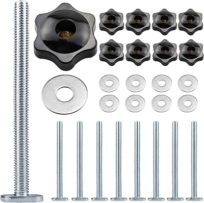 Lemiyoo 24 Pcs T Track Bolts Nut Kit M8 T Slot Bolts Clamp Accessories