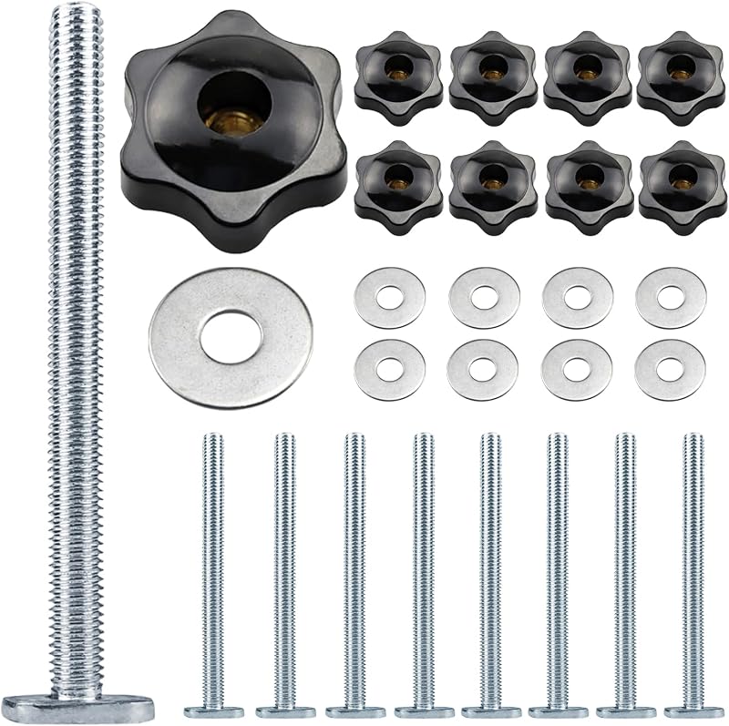 Lemiyoo 24 Pcs T Track Bolts Nut Kit M8 T Slot Bolts Clamp Accessories