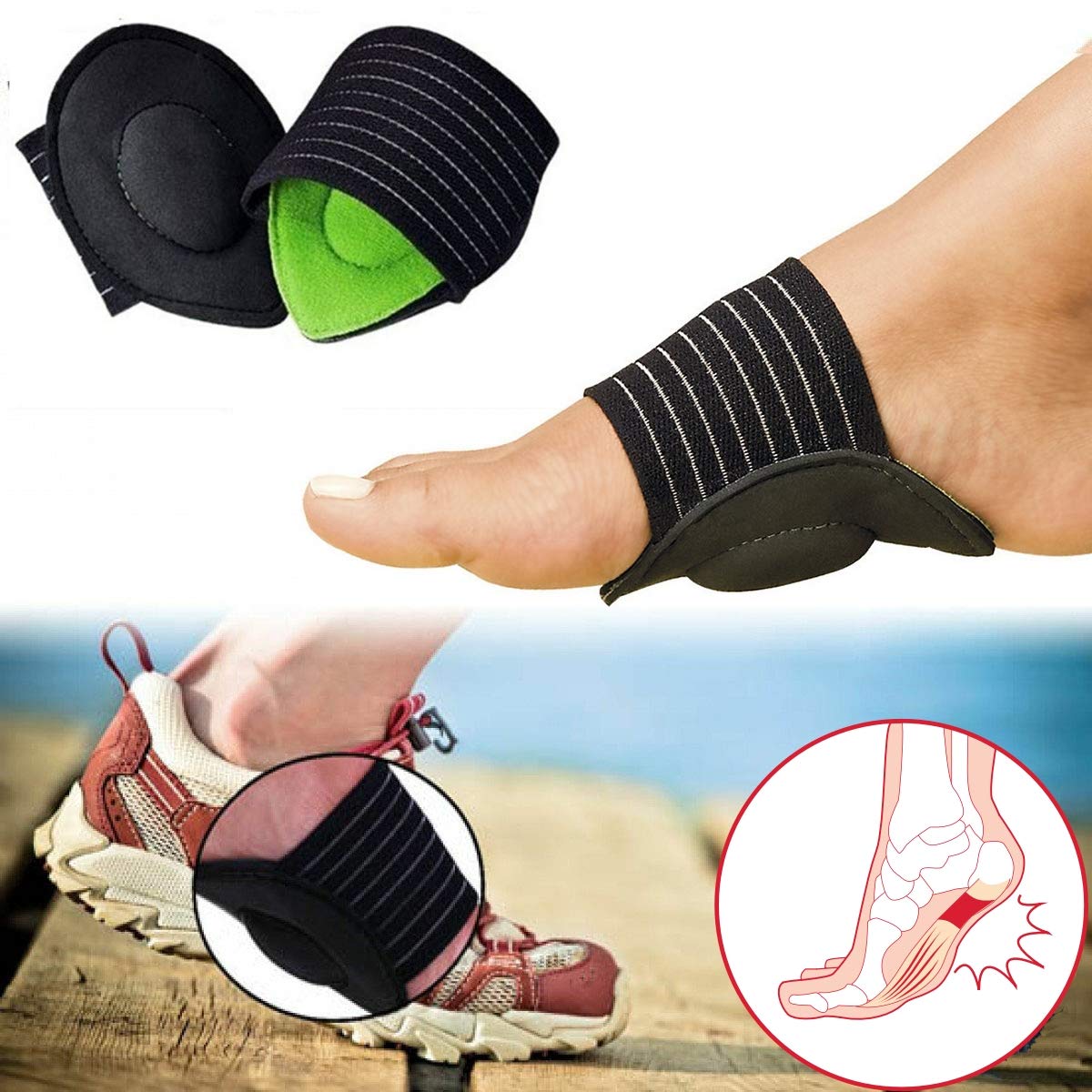 Medipaq® Arch Support Cushions for Weak and Fallen Arches Don't let flat feet or fallen arches