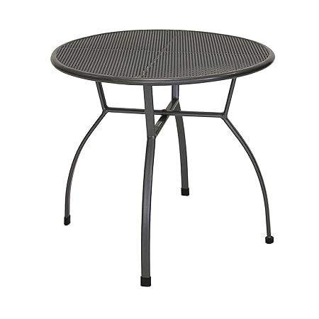 greemotion Gartentisch Toulouse rund, Ø ca. 80 cm, pflegeleichter Tisch aus kunststoffummanteltem Stahl, Esstisch mit Niveaur