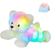Glow Guards Light up Stuffed Polar Bear LED Soft Plush Toy with Magic Night Lights Glow in The Dark Birthday Holiday for Toddler Kids