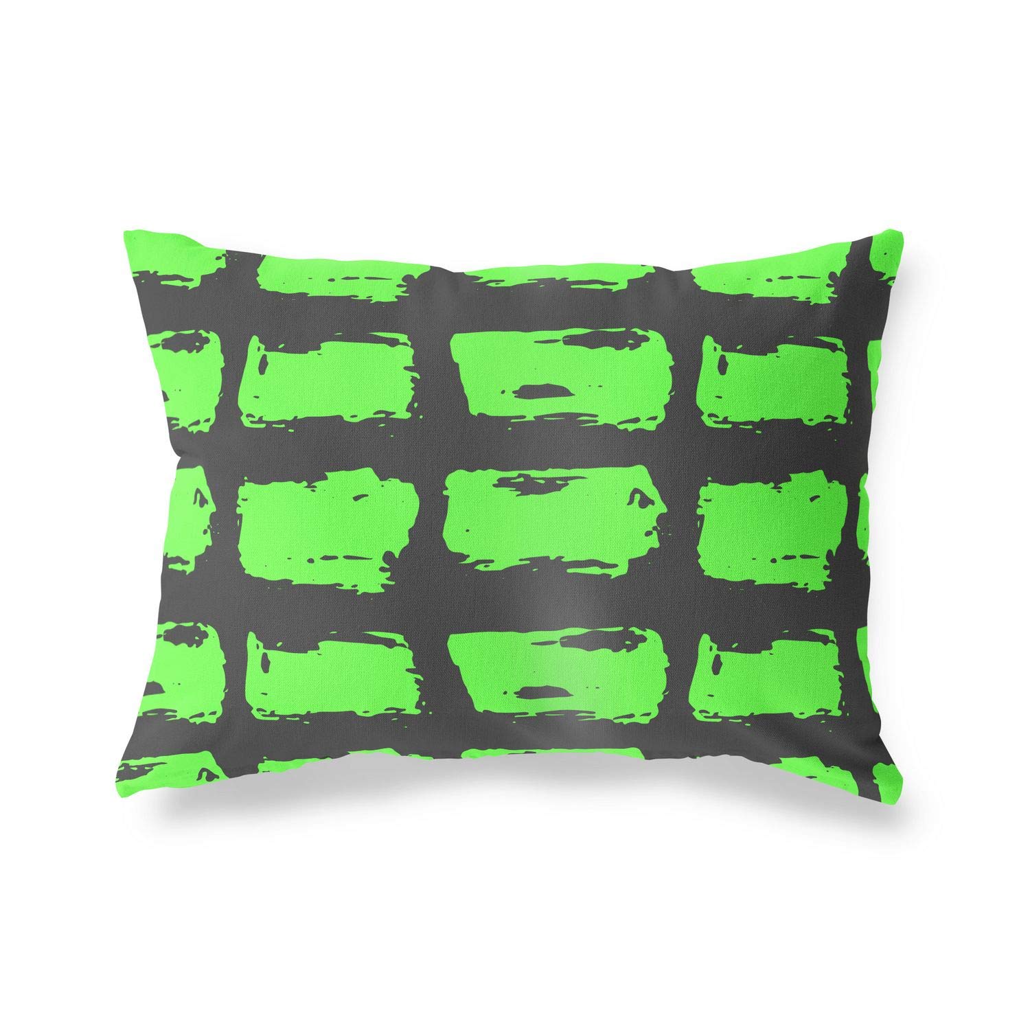 BonaMaison Decorative Cushion Cover, Neon Green Fume Throw Pillow Covers, Home Decorative Pillowcases for Livingroom, Sofa, Bedroom, Size: 45X60 Cm - Designed and Manufactured in Turkey