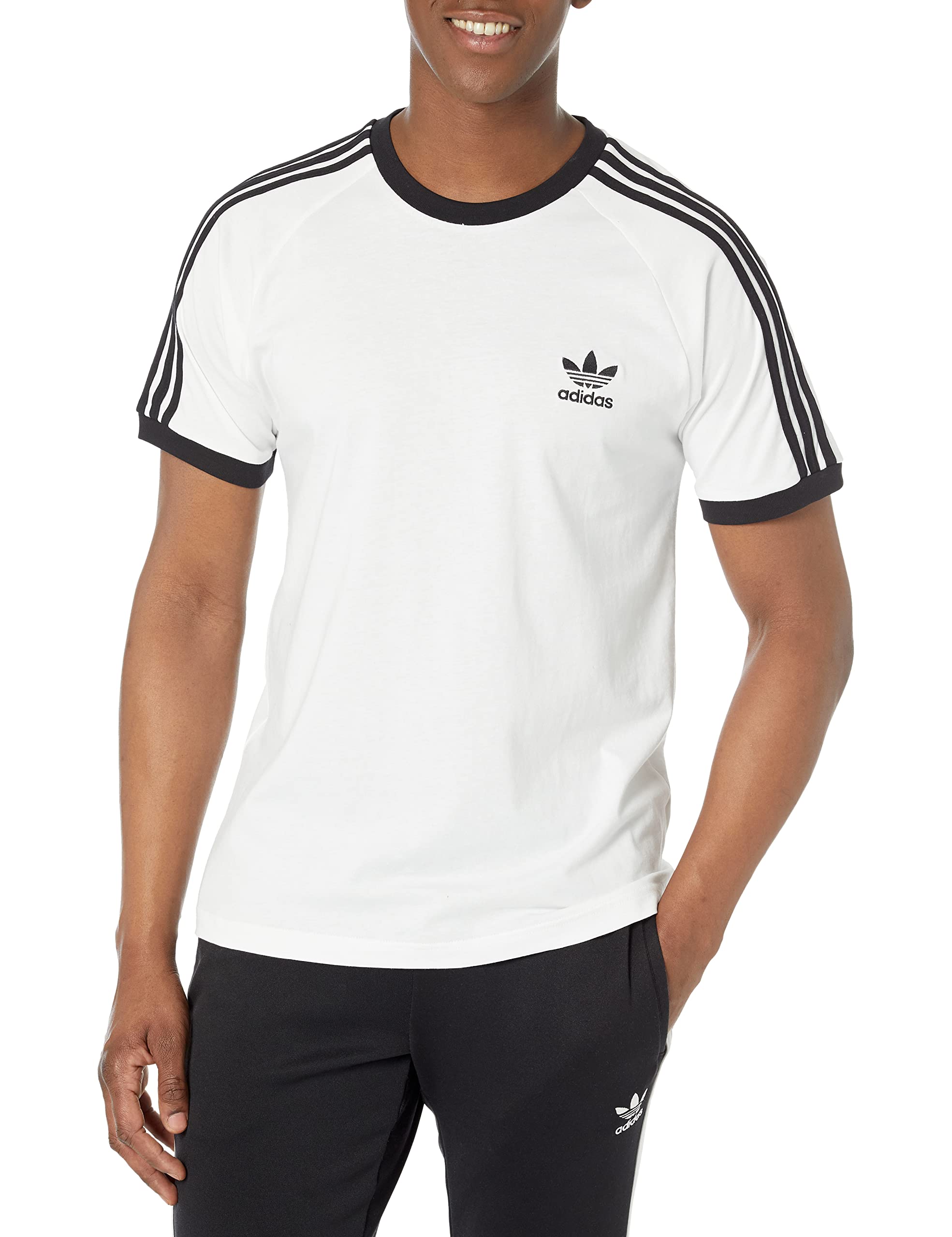 Photo 1 of adidas Originals Mens Adicolor Classics 3-Stripes T-Shirt White XX-Large
