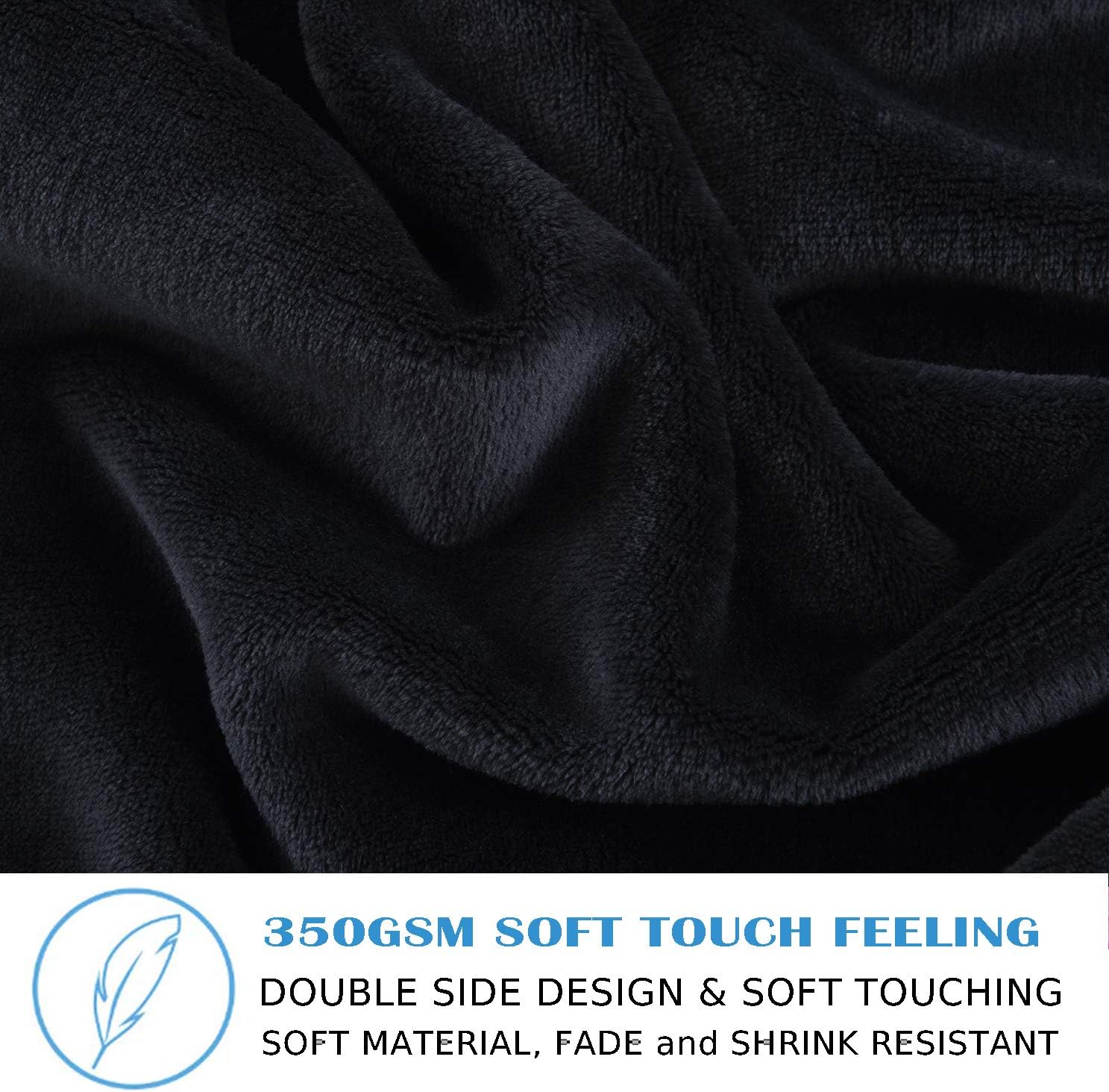 OBOEY Polar Fleece Blankets Queen Size for Spring Summer All Season 350GSM Lightweight Microfiber Anti-Static for Bed, Couch, Home, Sofa, Car, Airplane, and Outdoors 90" x 90"(Dark Gray Queen): Home & Kitchen