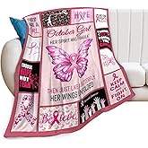 Breast Cancer Blanket Breast Cancer Awareness Throw Blanket Ultra Soft Cozy Fuzzy Plush Fleece Lightweight Blanket Breast Cancer Gifts for October Girls Friends Women After Surgery 40"X50"