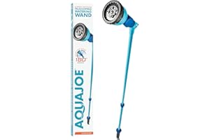 Aqua Joe AJ-WW10-T59 Telescoping 10-Pattern Metal Watering Wand w/180-Degree Angle Adjustable Head