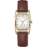 Hamilton American Classic Boulton Quartz Men's Watch, 27mm x 32mm Case | Swiss Made, White Dial Analog Watch, Water Resistance 30m, Mineral Crystal, Cow Leather Strap, Stainless Steel Case